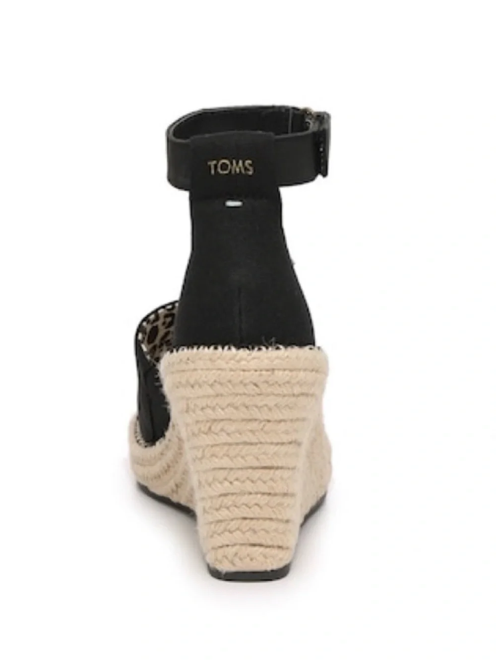 Toms Marisol Espadrille Wedge Oxford Black Comfort Sandals Size: 8